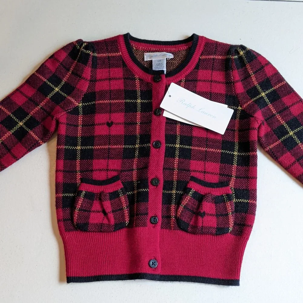 Ralph Lauren Baby Wool Plaid Cardigan